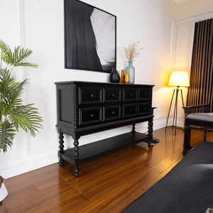 لوح جانبي عصري أسود من خشب البلوط على الطراز الأمريكية متين لغرفة المعيشة ومدخل البهو في شقة صغيرة - Product Image 3