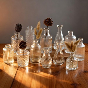 Lusso moderno Mini <span class=keywords><strong>vaso</strong></span> di vetro rosa piccolo <span class=keywords><strong>vaso</strong></span> di vetro bocciolo Set <span class=keywords><strong>vaso</strong></span> di <span class=keywords><strong>fiori</strong></span> verdi alla rinfusa per la festa di nozze a casa - Product Image 3