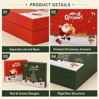Boîte cadeau de Noël avec couvercle supérieur et inférieur pour la présentation de cadeaux de fin d'année