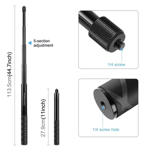 Monopode pour caméra de moto, support de guidon de vélo, bâton de selfie invisible, adapté aux caméras d'<span class=keywords><strong>action</strong></span> Insta360 X3/X4/X5 - Product Image 3