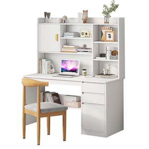 <strong>Foldable</strong> Computer <strong>Desk</strong> with Bookshelf Simple Home or Rental Writing <strong>Desk</strong> for Student for Bedroom or <strong>Small</strong> Spaces - Product Image 1