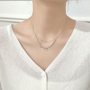 Collar con Colgante Dylam, Nuevo, Doble Cadena, con Borla de Circonia 5A y Múltiples Estrellas, para Mujer - Product Image 5