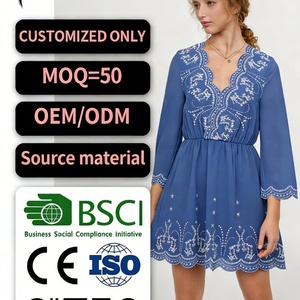 Vestido Midi de Lino y Algodón con Cuello en V, Estilo Casual y Elegante, Personalizable, para Mujer, Verano - Product Image 1