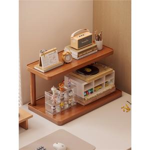 Estante de escritorio de madera, organizador de almacenamiento multifuncional con montaje en superficie rectangular para uso en escritorio, color estándar - Product Image 2