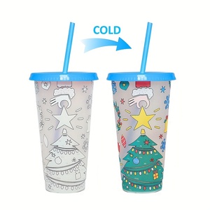 Bán buôn giáng sinh Đảng colour lạnh ma thuật nhựa thay đổi màu <span class=keywords><strong>cup</strong></span> Tumbler với nắp và rơm - Product Image 3