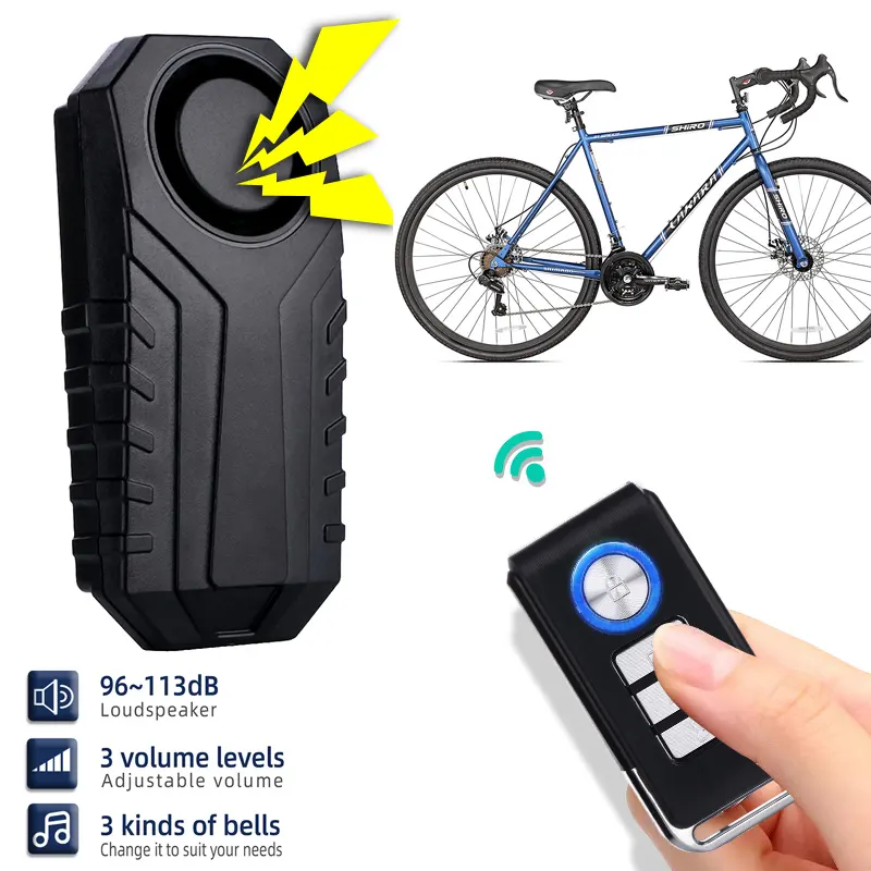 Alarma antirrobo para vehículo Pro 7 niveles de sensibilidad alarma de seguridad para bicicleta Scooter Eléctrico bicicleta antirrobo sistema de alarma para coche