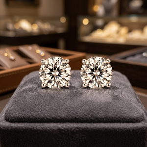 Boucles d'oreilles classiques en diamants de laboratoire, sertissage quatre griffes ou six griffes, certifiées IGI, tendance, en or massif 18 carats, étincelantes, cadeau idéal pour le quotidien - Product Image 2