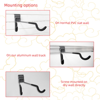 Support de rangement de vélo pour garage, crochet horizontal mural en acier au carbone pour vélo, fixation murale optionnelle