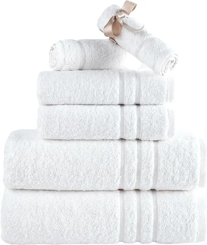 Pronto per la spedizione Spa Set di asciugamani di bellezza Logo personalizzato a buon mercato prezzo asciugamano bianco secco In microfibra Set di asciugamani di lusso In scatola regalo