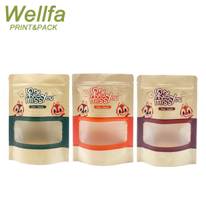 <span class=keywords><strong>Doypack</strong></span>-Bolsa Biodegradable De Papel <span class=keywords><strong>Kraft</strong></span> con estampado personalizado, Bolsa ecológica para embalaje De ventana, con cremallera - Product Image 2