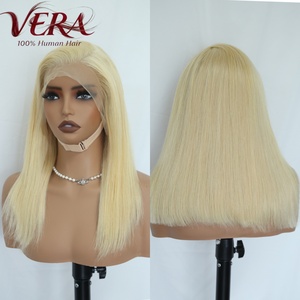 Pelucas de Lujo Premium para Mujer, Cabello Humano Remy 12A, Encaje 13*4, 200% de Densidad, Parte Libre, Rubio 613, Estilo Bob Liso, Venta al por Mayor - Product Image 1