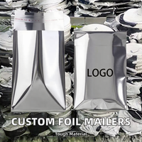 Enveloppes d'expédition personnalisées avec logo et nom, imperméables, en aluminium, sacs en polyéthylène, pochettes autocollantes, argentées, métalliques, isolées