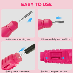 Multicolor Manicure 20000RPM Professional Rechargeable Cordless Brushless <b>Mini</b> Usb Nail Sander Nail <b>Drill</b> Pen with 6 Nail Bits - Product Image 2