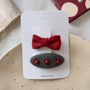 Juego de Pinzas para el Cabello MIO Vintage <span class=keywords><strong>Serie</strong></span> Roja con Lazo a Cuadros, Pinzas Laterales de Aleación para Niñas, Pinzas con Flores de Tela y Lazos, 2 Piezas/Juego - Product Image 6
