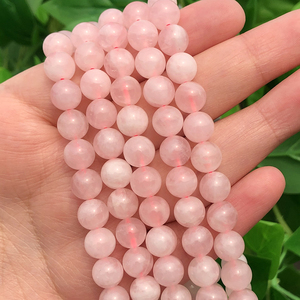 Perline di <span class=keywords><strong>Quarzo</strong></span> <span class=keywords><strong>Rosa</strong></span> Naturale Madagascar A+ Rotonde per Creazione di Gioielli Fai-da-Te, Braccialetti e Collane - Product Image 4