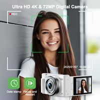 Appareil photo numérique 4K 72MP avec autofocus, zoom optique 17x-30x, écran rotatif 3 pouces, Wi-Fi, pour vlogging, carte SD, capteur CMOS, détection de sourire
