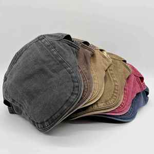 Boinas de algodón lavadas para hombre y mujer, gorras de cazador, gorras planas para taxista - Product Image 2
