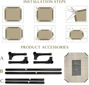 Cama elevada para perros de EE. UU. Y América, cama de refrigeración portátil para interiores para todo tipo de mascotas con pies antideslizantes, cama para mascotas de playa de verano - Product Image 4