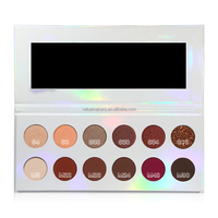 Palette de fards à paupières minéraux mats et scintillants 12 couleurs, longue tenue 24H, sans cruauté animale, marque privée ODM pour maquilleurs professionnels, 1,2g, 12 compartiments