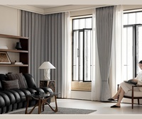 Cortinas Opacas de Chenilla de Doble Cara del Mismo Color, de Poliéster, Color Sólido, para Dormitorio, Juego Completo de Barra de Alta Gama, Personalizadas y Sencillas
