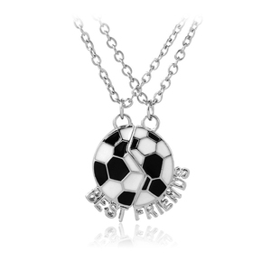 Csja — collier bestami <span class=keywords><strong>BFF</strong></span> noir pour garçons, bijoux d'amitié, vente en gros, chaîne de Football pour 2, G1420 - Product Image 1