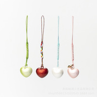 Cloche porte-bonheur Omamori japonaise personnalisée de haute qualité, en forme de cœur, avec son d'eau onctueux, avec cordon de suspension, entièrement fermée, petite cloche