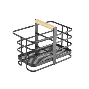 Nhà Bếp Tổ Chức Công Cụ Làm Sạch Lưu Trữ Miếng Bọt Biển Bàn Chải Kim Loại Bồn Rử<span class=keywords><strong>a</strong></span> <span class=keywords><strong>Caddy</strong></span> Gọn Gàng Với Tay Cầm Bằng Gỗ - Product Image 3