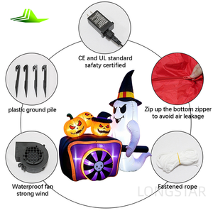 Halloween Ghost Tombstone Pumpkin <b>Cart</b> Customized Design Inflatable Air Model Holiday Party Decoration - Product Image 6
