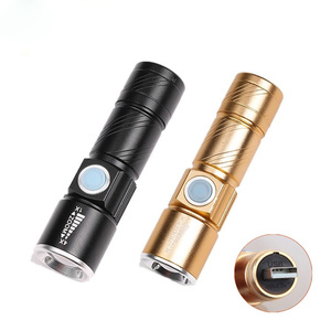 Có thể sạc lại chiến thuật đèn pin 3 chế độ không thấm nước siêu sáng Túi cắm trại ngoài trời khẩn cấp đi xe đạp T6 <span class=keywords><strong>LED</strong></span> ánh sáng đèn flash - Product Image 1