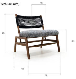 Silla de Descanso Minimalista China con Base de Cuero y Respaldo Curvo, Silla de Salón para Sala de Estar, Dormitorio, Oficina en Casa, Recepción - Product Image 6