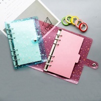 Cahier de couverture de classeur souple en PVC à feuilles mobiles A5/A6 personnalisé papeterie avec 6 anneaux de recharge Style couverture rigide