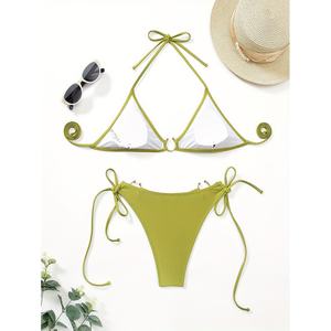 ชุดบิกินี่ไมโครธองสตริงแบรนด์หรูขายส่งปี 2025 สำหรับผู้หญิงวัยผู้ใหญ่ พิมพ์โลโก้ตามสั่ง แบบดันทรง เซ็กซี่ - Product Image 2