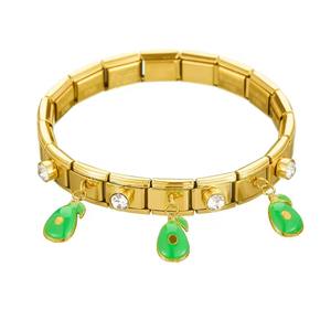 Bracciali di <span class=keywords><strong>Alta</strong></span> Qualità all'Ingrosso, Gioielli Italiani Placcati in Oro 18K, Bracciali con Charm a Forma di Avocado in Acciaio Inossidabile per Donne - Product Image 3