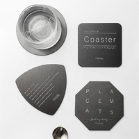 Sous-verres de tasses personnalisés Sous-verres géométriques dorés en acier inoxydable en métal de couleur or