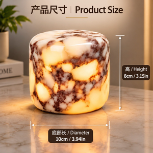 Lampe tactile créative transfrontalière, veilleuse d'ambiance, décoration en marbre naturel, alimentation USB, rechargeable, intensité réglable, mini - Product Image 2