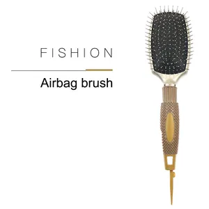 Professional Fashionable Appearance Private Label Soft Air Cushion Massage Flat Hair Brush with Cushion Metal Pin