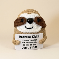Poupée animale paresseuse au Crochet à la main positive cadeaux d'encouragement émotionnel inspirants pour anniversaire Art déco pour bureau à domicile