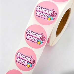 Etiqueta Adhesiva Redonda Personalizada con Logotipo de Marca de Azúcar, Impresión de Etiquetas de Vinilo Autoadhesivas, Impermeables, para Sellado de Alimentos, en Rollo - Product Image 3