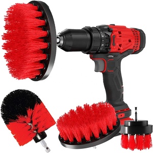 Electric washer brush kit plastic round cleaning brush carpet glass car tire nylon brush without drill MOQ 1 piece to start