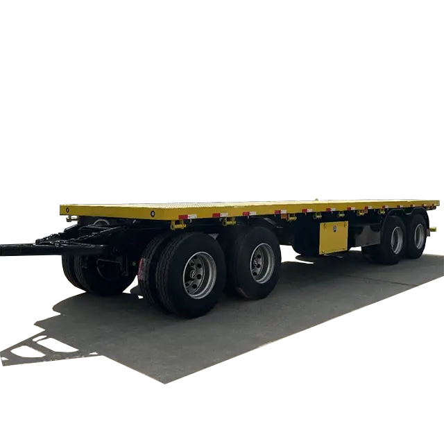Harga terbaik 3/4 Axle tri-bead Turntable 20/40FT Penuh Trailer pertanian transportasi kargo dan kontainer Drawbar Trailer untuk dijual