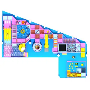 Plate-forme de divertissement commerciale rose pour enfants Produit de jeu Équipement de parcs d'attractions Aire de jeux intérieure douce