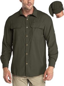 Camisas de Pesca para Hombre, Impermeables, con Botones, Manga Larga, Protección Solar UPF 50+ UV, Secado Rápido, Logotipo Personalizado, para Camping y Senderismo - Product Image 4