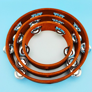 Wholesale 4/6/8/10 Inch Single-Row Wooden Tambourine Orff Percussion Instrument Musical <b>Hand</b> <b>Drum</b> Musical Toy for Kids Playing - Product Image 3