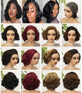 วิกผมบ๊อบลอนคลายแบบธรรมชาติ <span class=keywords><strong>ผม</strong></span>แท้ 100% วิกผมสั้นแบบไม่ต้องใช้กาว  พร้อมส่ง วิกผมลูกไม้โปร่งแสง HD สีธรรมชาติ - Product Image 6