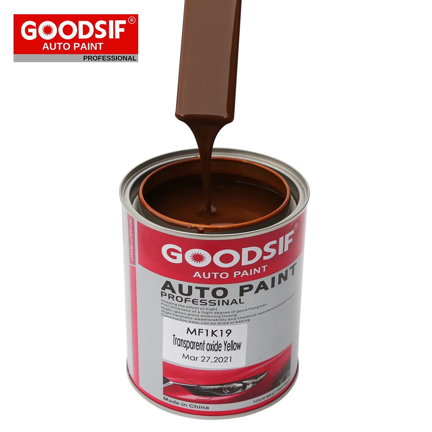 स्प्रे के लिए फिट बैठता है Goodsif द्वारा 1K आधारित ठोस रंग कार एक्रिलिक पेंट कोटिंग ऑटो पेंट