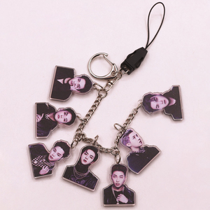 Spot Men's Group Star Image UV Printing <b>Anime</b> Acrylic Key Chain Pendant Student Schoolbag Cute Decorative Accessories Gift - Product Image 3