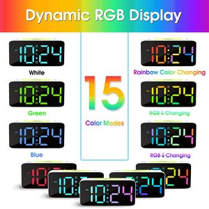 Digital Alarm <b>Clock</b> <b>LED</b> Display Night Light USB Charging Square Desk Table <b>Clock</b> for Bedroom - Product Image 5