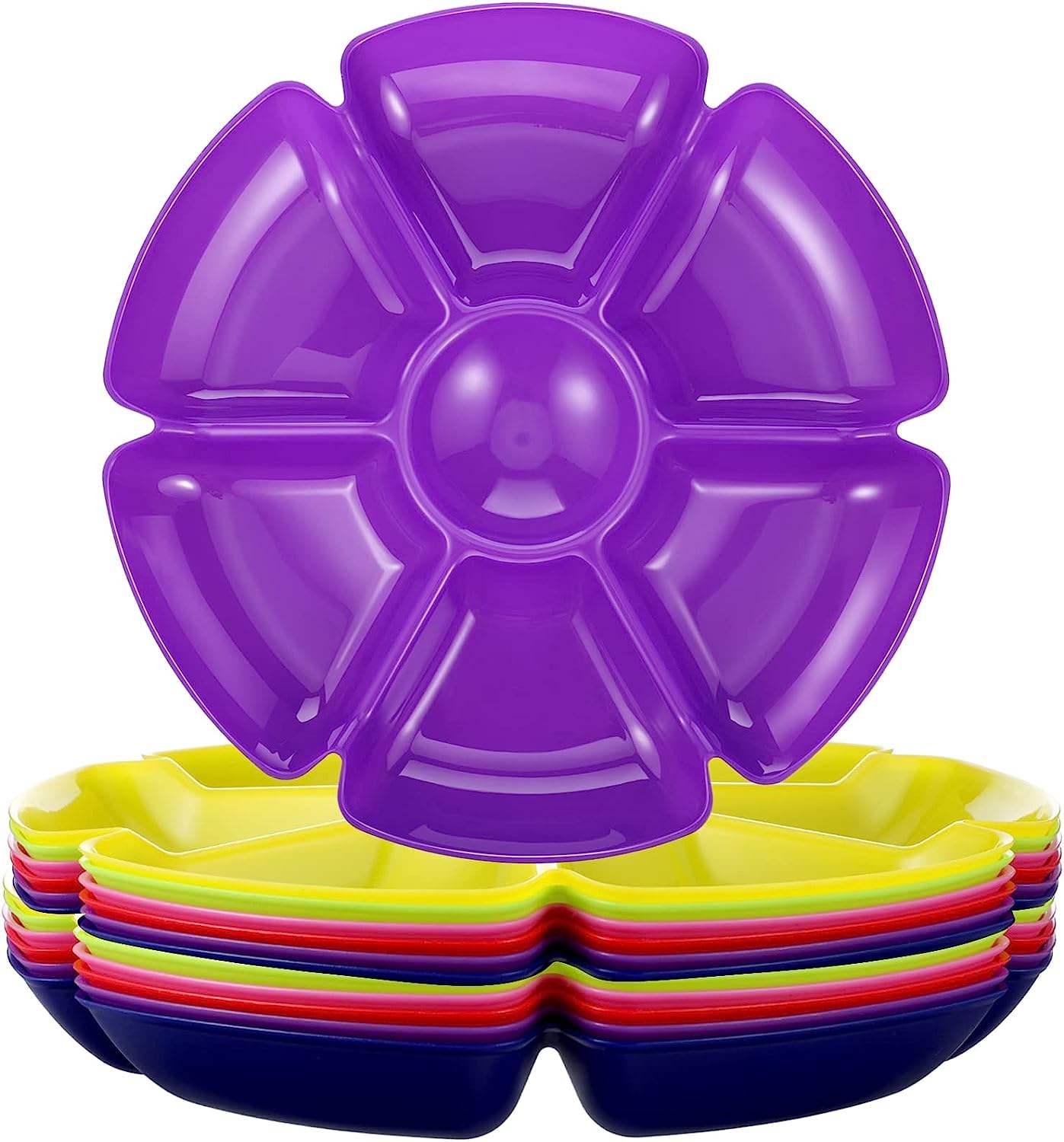 Serving Trays Plastic Chip And Dip Tray With Lid Sectional Oval