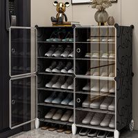 Range-chaussures transparent empilable anti-poussière pour l'entrée de la maison, présentoir à baskets, faible MOQ 2