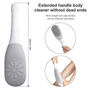 Massager del corpo Spazzola Da Bagno IPX7 Ricaricabile Impermeabile Elettrico di Vibrazione Del Silicone Doccia Spazzola con Manico Lungo - Product Image 6